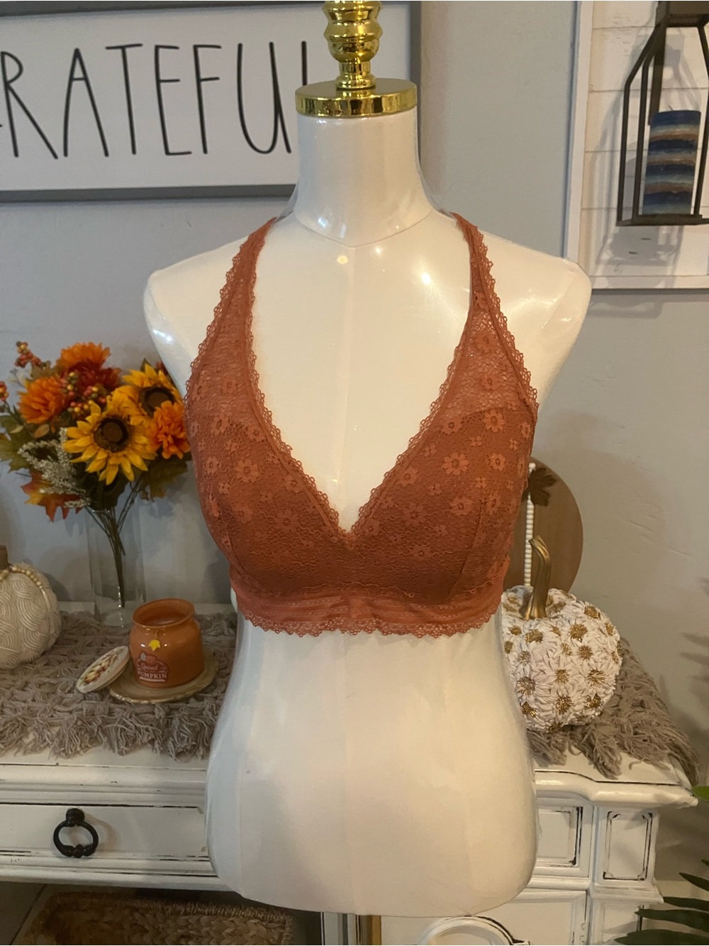 Lace Bralette in Rust - Women's Intimates